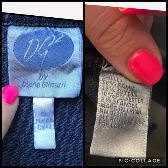 DG2 Diane Gilman Vintage Rhinestone Jean Jacket S - Picture 5 of 8